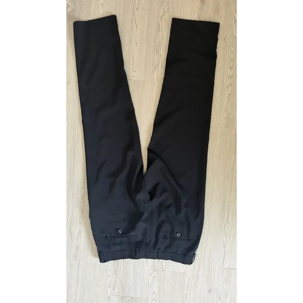 Michael Kors Men's Black Dress Pants 32W Twill Straight Leg Flat Front Pockets